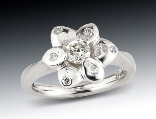 Platinum Amaryllis Engagement Ring