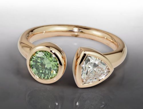 Toi & Moi Green Diamond Ring
