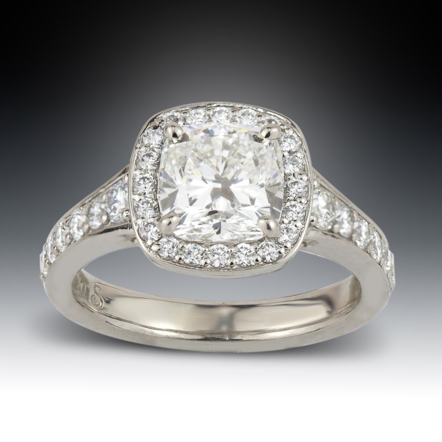 Cushion Diamond Halo Engagement Ring 2 Cushion Diamond Halo Engagement Ring