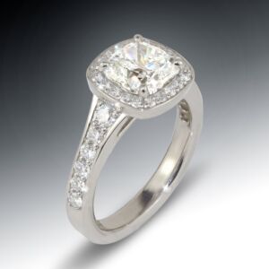 Diamond Cushion Halo Engagement Ring