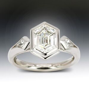 Diamond Hexagon Engagement Ring 1 Diamond Hexagon Engagement Ring