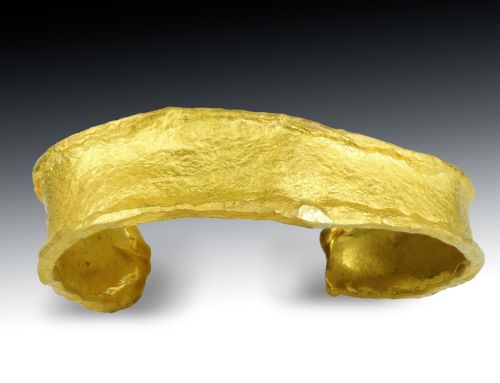 22K Gold Handmade Hammered Cuff Bracelet