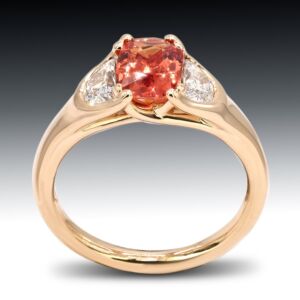 Peach Sapphire And Diamond Ring 1 Peach Sapphire And Diamond Ring