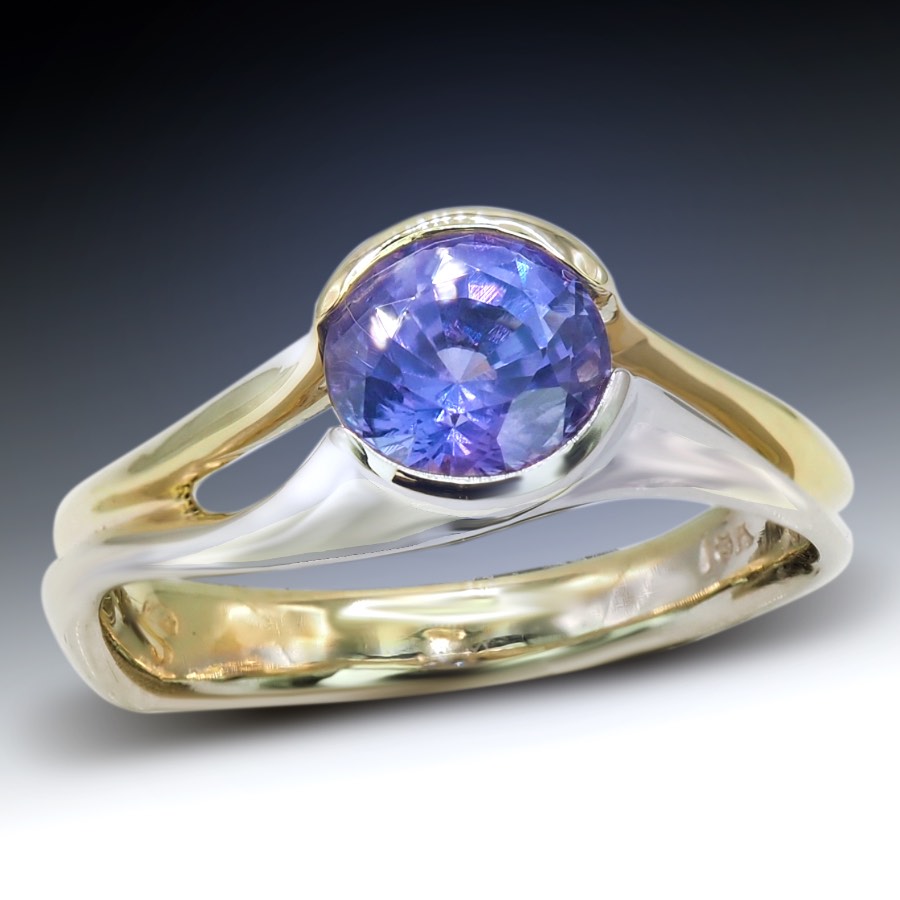 Sapphire Two Tone Ring 2 Sapphire Two Tone Ring-2
