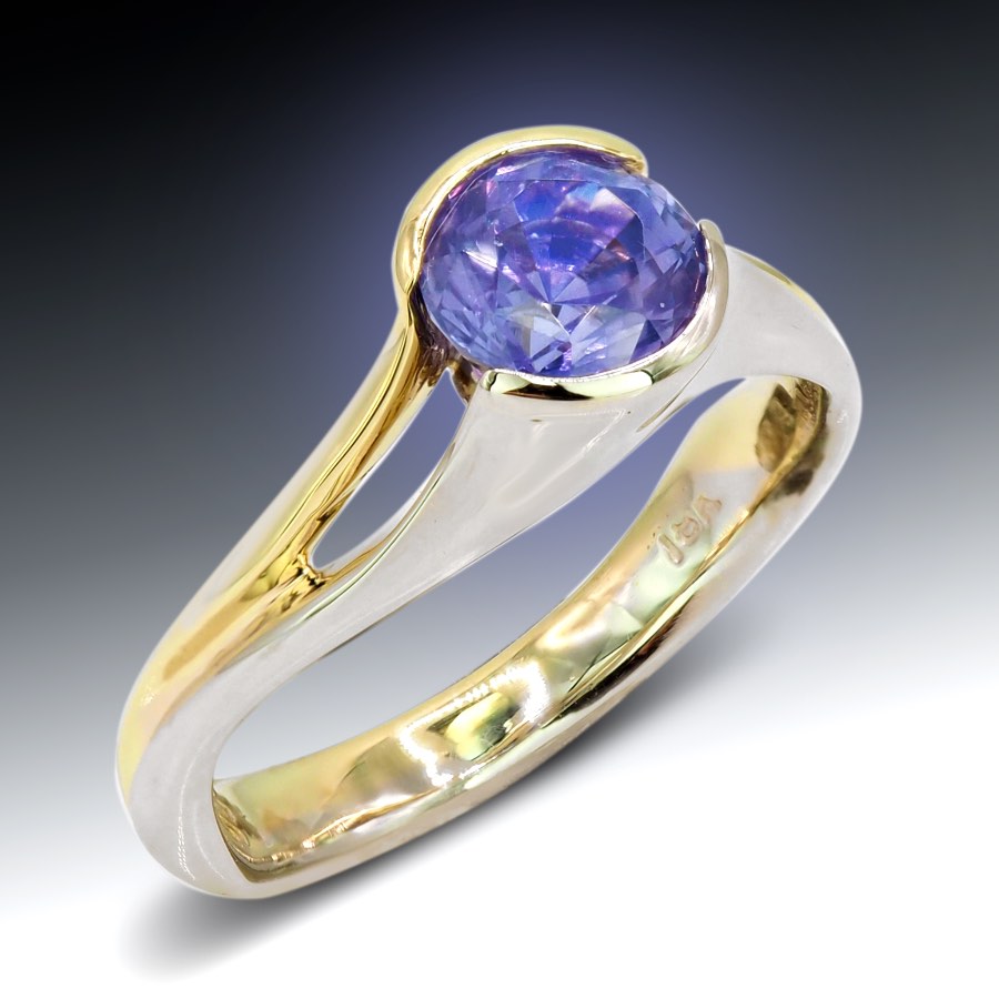 Sapphire Two Tone Ring 1 Sapphire Two Tone Ring