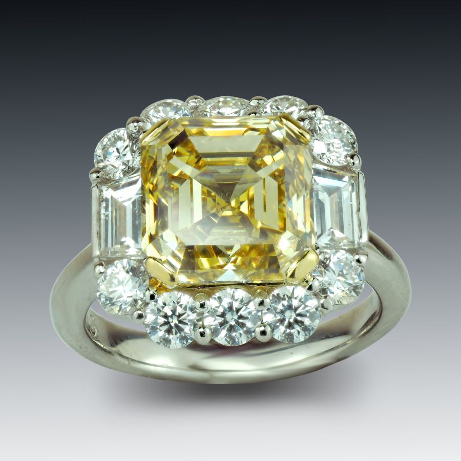 Yellow Diamond Halo Engagement Ring