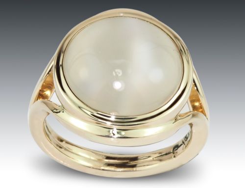 Moonstone Cabochon Bezel RIng